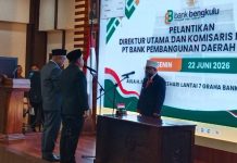 Iswahyudi Resmi Dilantik sebagai Direktur Utama Bank Bengkulu