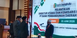 Iswahyudi Resmi Dilantik sebagai Direktur Utama Bank Bengkulu